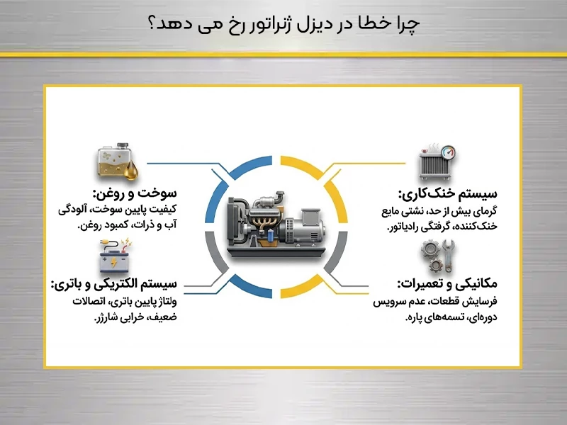چرا خطا در دیزل ژنراتور رخ می دهد؟